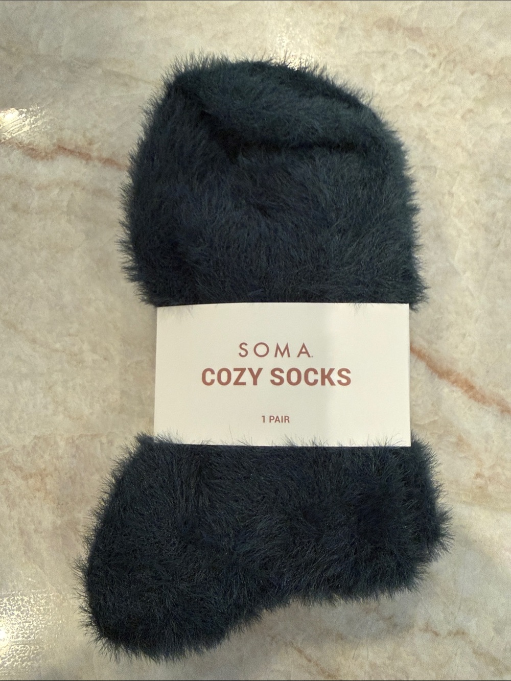 Soma Cozy Socks - Dark Green Fuzzy Crew NWT